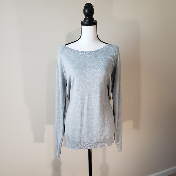 Brixon Ivy Fierro Women's Large Lace Elbow Patch Gray Crew Neck Sweater NWT - Picture 2 of 7